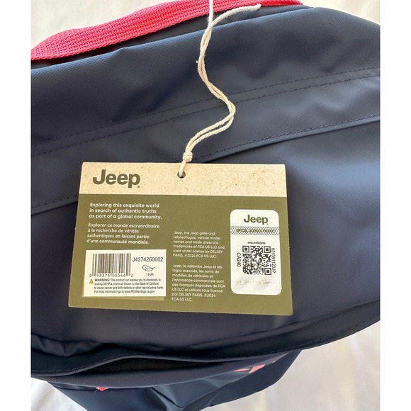 Jeep Cylindrical Backpack Navy Coral‎ Travel Hiking Camping Carry On Daypack - Picture 4 of 8